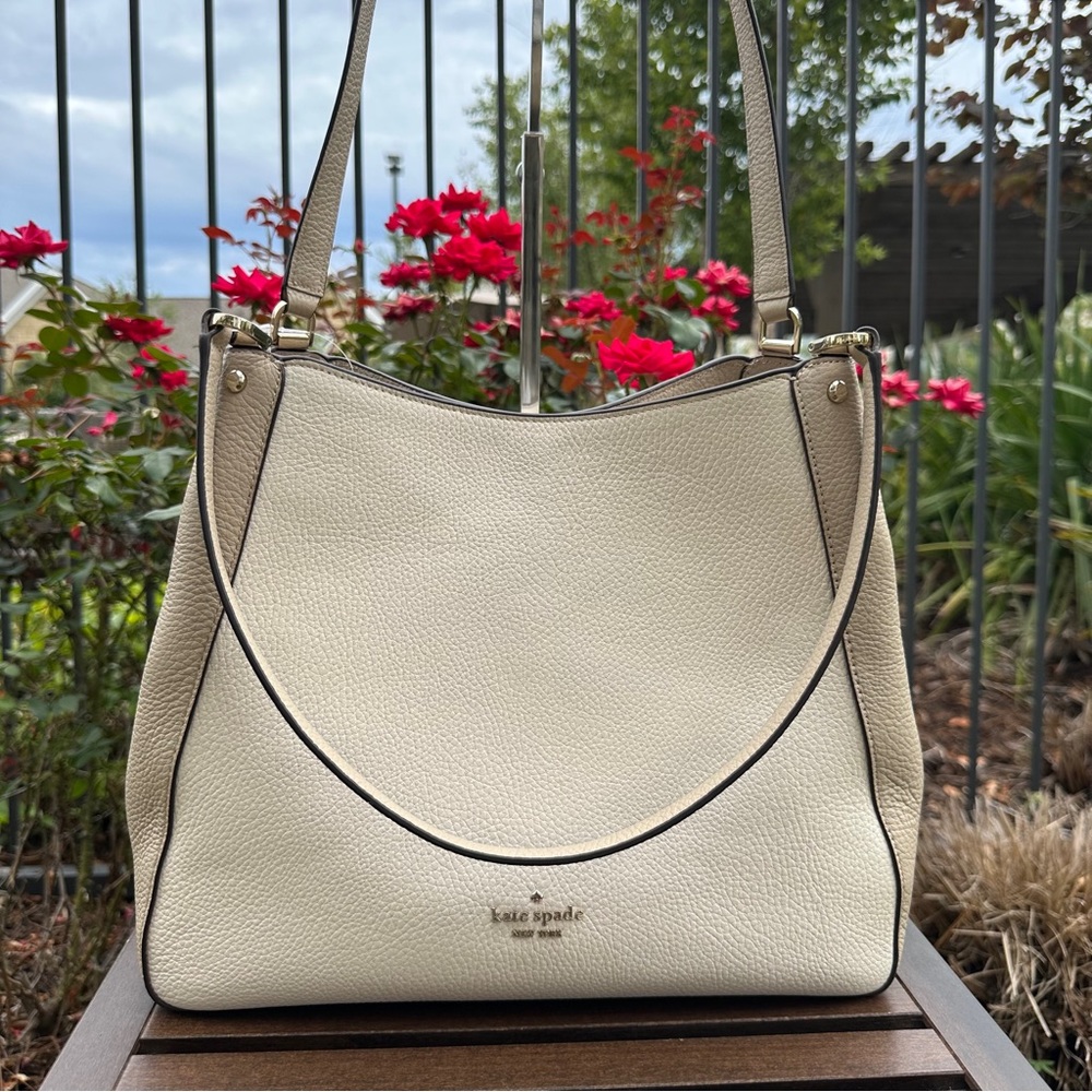 Kate Spade Leila Triple Compartment Shoulder Bag Color Block Beige